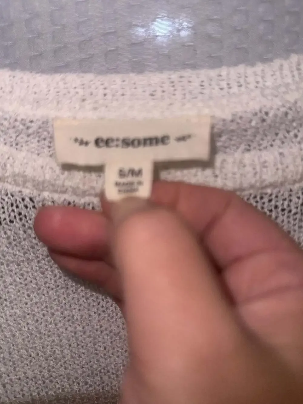 ee:some Colorblock Striped Mesh Knit Pullover Sweater Size S/M